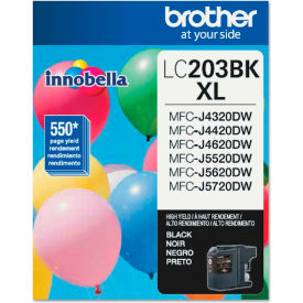 Brother International Corp LC203BK Brother® LC203BK (LC-203BK) High-Yield Ink, 550 Page-Yield, Black image.