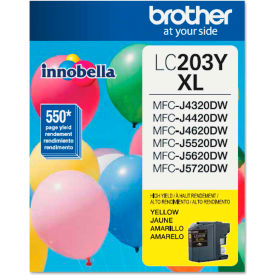 Brother International Corp LC203Y Brother® LC203Y (LC-203Y) High-Yield Ink, 550 Page-Yield, Yellow image.