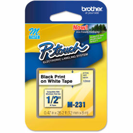 Brother International Corp M231 Brother® P-Touch® M Series Tape Cartridge, 1/2"W, Black on White image.