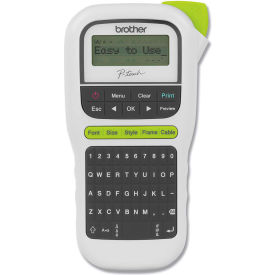 Brother International Corp PTH110 Brother® P-Touch® Easy, Portable Label Maker, PTH110, 3 Fonts, White & Gray image.