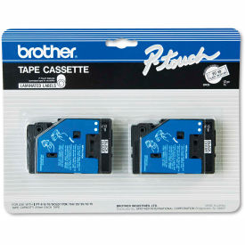 Brother International Corp TC10 Brother® P-Touch® TC Tape Cartridges, 1/2"W, Black on Clear, 2/Pack image.