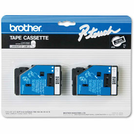 Brother International Corp TC34Z Brother® P-Touch® TC Tape Cartridges, 3/8"W, White on Black, 2/Pack image.