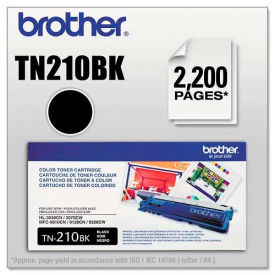 Brother International Corp TN210BK Brother® TN210BK Toner, 2200 Page-Yield, Black image.