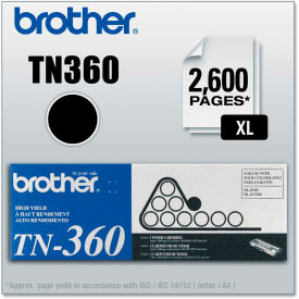 Brother International Corp TN360 Brother® High-Yield Black Toner, 2600 Page-Yield image.