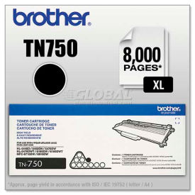 Brother International Corp TN750 Brother® TN750 (TN-750) High-Yield Toner, 8000 Page-Yield, Black image.