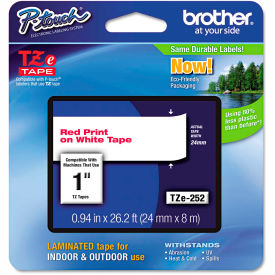 Brother International Corp TZE252 Brother® P-Touch® TZe Labeling Tape, 1"W, Red on White image.