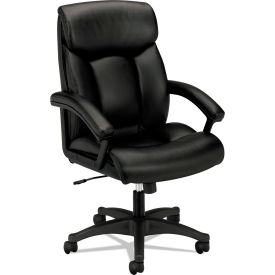 Executive High-Back Chair, Supports 250 lb, 17-3/4" to 21-1/2" Seat Height, Black view 2