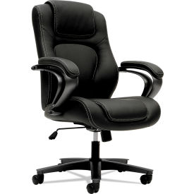 Hon Company HVL402.EN11 HON® VL402 Series Executive High-Back Chair, 250 Lbs. Cap., Blk Seat, Iron Gray Frame, Vinyl image.