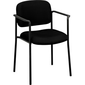 United Stationers Supply HVL616.VA10 HON® VL616 Stacking Guest Chair with Arms, Supports to 250 lb, Black image.