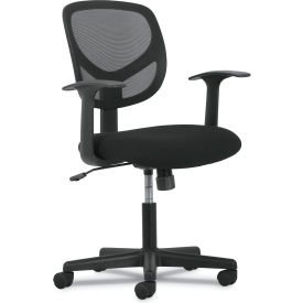 Hon Company HVST102 HON® 1-Oh-Two Mid-Back Task Chairs, 250 Lbs. Cap., Black Seat, Black Frame image.