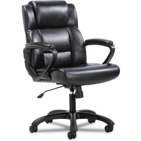Hon Company HVST305 HON® Sadie™ Series Mid-Back Executive Chair, 250 Lbs. Cap., Blk Seat, Blk Frame, Leather image.