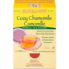 Bigelow Tea Co. RCB10906 Bigelow® Cozy Chamomile Herbal Tea Pods, 1.90 oz, 18/Box image.