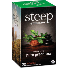 Bigelow Tea Co. RCB17703 Bigelow® steep Tea, Pure Green, 0.91 oz Tea Bag, 20/Box image.