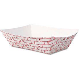 Boardwalk BWK 30LAG050 Boardwalk® Paper Food Baskets, 8 Oz. Capacity, Red/White image.