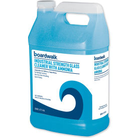 United Stationers Supply 585600-41ESSN Boardwalk® Industrial Strength Glass Cleaner with Ammonia, Gallon Bottle, 4/Case image.