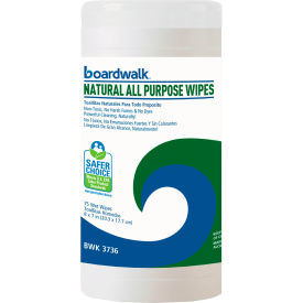 United Stationers Supply BWK4736 Boardwalk® Natural All Purpose Wipes, 75 Wipes/Can, 6/Case image.
