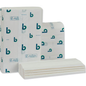 United Stationers Supply BWK6204 Structured Multifold Towels, 1-Ply, 9" x 9.5", White, 250/Pack, 16 Packs/Case image.