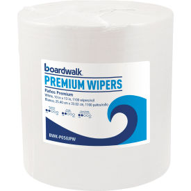 United Stationers Supply BWK-P050JPW Boardwalk® Hydrospun Wipers, White, 10" x 13", 1100/Roll image.