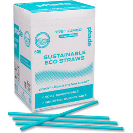 Marine Biodegradable Straws, 7-3/4"L, Ocean Blue, 6000/Carton view 2