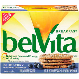 Nabisco Food Group 00 44000 02908 00 Nabisco® belVita Breakfast Biscuits, 1.76 oz. Pack, Blueberry, 64/Carton image.
