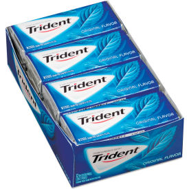 United Stationers Supply 00 12546 01108 00 Trident® Sugar-Free Gum, Original Mint, 14 Sticks/Pack, 12 Pack/Box image.