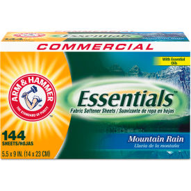 United Stationers Supply 33200-00102 Essentials Dryer Sheets, Mountain Rain, 144 Sheets/Box image.