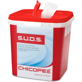 United Stationers Supply 727 Chicopee® S.U.D.S Bucket with Lid, Red/White, 6/Case image.