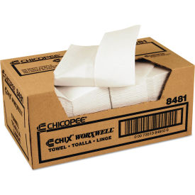 United Stationers Supply 8481 Chicopee® Durawipe Shop Towels, 13" x 15", Z Fold, White, 100 Towels/Case image.
