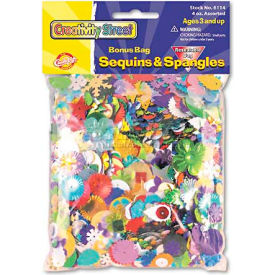 The Chenille Kraft Company 6114 Creativity Street 6114 Sequins & Spangles, Assorted Metallic Colors, 4 oz/Pack image.