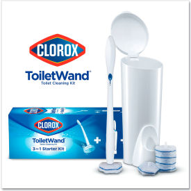 United Stationers Supply CLO03191CT Clorox® Toilet Wand Kit w/Caddy & Refill Heads; 1 Kit/Box 6/Case - CLO03191CT image.