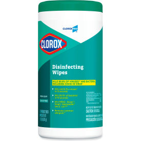 Clorox CLO 15949 Clorox® Disinfecting Wipes, 7" x 8", Fresh Scent, 75 Wipes/Can, 6/Case - 15949 image.