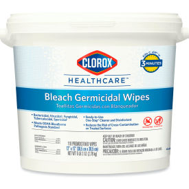 United Stationers Supply COX30358CT Clorox Bleach Germicidal Wipes 12" x 12" Unscented, 110 Wipes/Canister 2/Case - COX30358CT image.