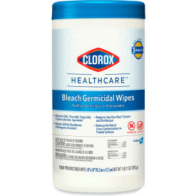 Clorox 30577 Clorox® Healthcare® Bleach Germicidal Wipes, 6" x 5", 150/Can, 6 Cans/Case - 30577 image.