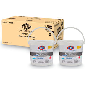 Clorox 31759 Clorox® Healthcare Versasure Cleaner Disinfectant Wipes,  12" X 12", White, 110/Bucket, 2/Ct image.