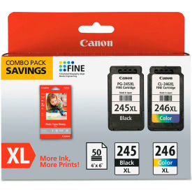 Canon 8278B005 Canon® 8278B005 Inks & Paper Pack, PG245, CL-246 XL, 50 Sheets, 4 x 6 image.