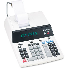 Canon MP21DX Canon® 12-Digit Calculator, MP21DX, 2 Color Printing, Sales Tax Key, 9-1/8" X 12" X 3", White image.