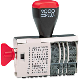 Cosco Inc 10180 2000 PLUS® Dial-N-Stamp, 12 Phrases, 1 1/2 x 1/8 image.