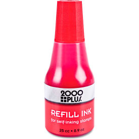 Cosco Inc 32960 2000 PLUS® 2000 PLUS Self-Inking Refill Ink, Red, .9 oz. Bottle image.