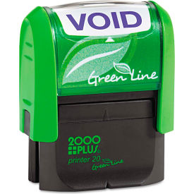 Cosco Inc 98373 2000 PLUS® 2000 PLUS Green Line Message Stamp, Void, 1 1/2 x 9/16, Blue image.