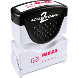 Cosco Inc 35586 Accustamp2 Shutter Stamp with Microban, Red, MAILED, 1 5/8 x 1/2 image.