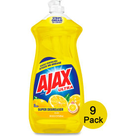 United Stationers Supply 44673 Ajax Dish Detergent, Lemon Scent, 28 oz. Bottle, 9 Bottles/Case image.