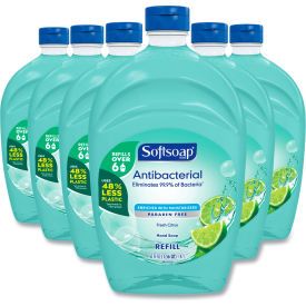 United Stationers Supply US05266A Softsoap® Antibacterial Liquid Hand Soap Refills, Fresh, 50 oz., Green, 6/Case image.
