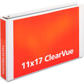 Cardinal Brands Inc 22132 Cardinal® Tabloid ClearVue Slant-D Ring Binder, 2" Capacity, 11 x 17, White image.