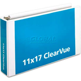 Cardinal Brands Inc 22142 Cardinal® Tabloid ClearVue Slant-D Ring Binder, 3" Capacity, 11 x 17, White image.