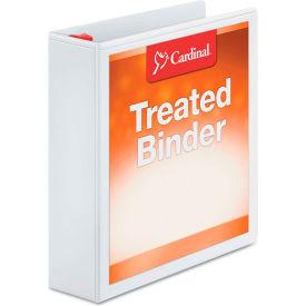 Cardinal Brands Inc 32120 Cardinal® Treated ClearVue Locking Slant-D Ring Binder, 2" Capacity, White image.
