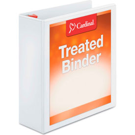 Cardinal Brands Inc 32130 Cardinal® Treated ClearVue Locking Slant-D Ring Binder, 3" Capacity, White image.