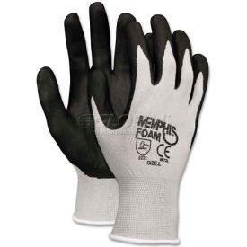 Memphis 9673M Nitrile Dipped Foam Gloves, Medium, Gray/Black, 13 Gauge, 1-Pair - Pkg Qty 12