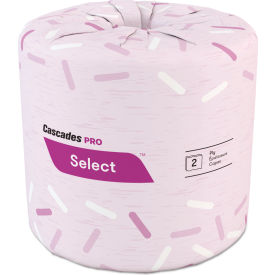 United Stationers Supply CSDB040 Cascades PRO Select Standard Bath Tissue, 2-Ply, White, 4 x 3-3/16, 500/Roll, 96/Carton image.