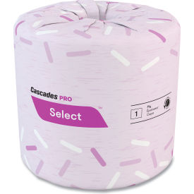 United Stationers Supply CSDB150 Cascades PRO Select Standard Bath Tissue, 1-Ply, White, 4-1/3 x 3-1/4, 1210/Roll, 80 Roll/Carton image.
