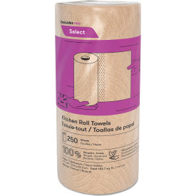 United Stationers Supply CSDK251 Cascades PRO Select Kitchen Roll Towels, 2-Ply, 11" x 166-1/2 ft, Natural, 250/Roll, 12/Carton image.